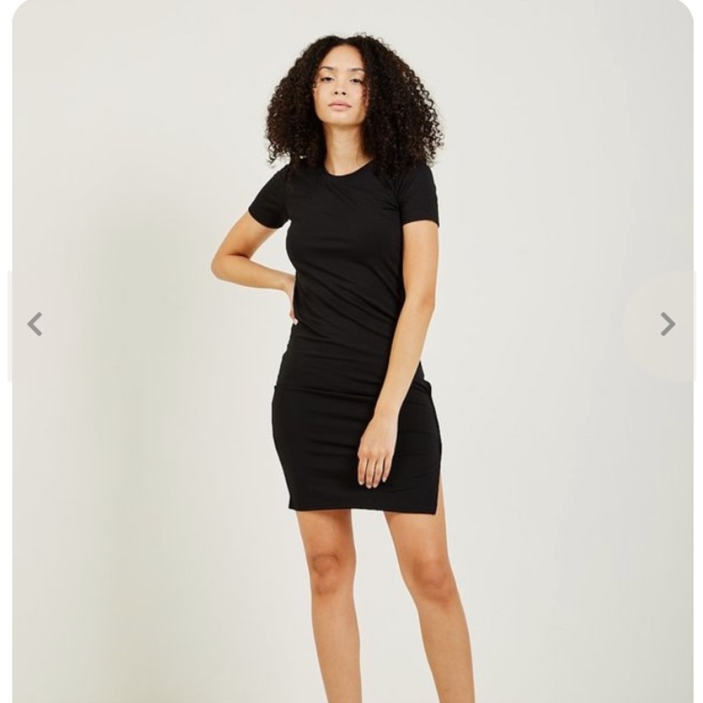 AR321 Garmentory Midi Side Slit Dress in black Small
